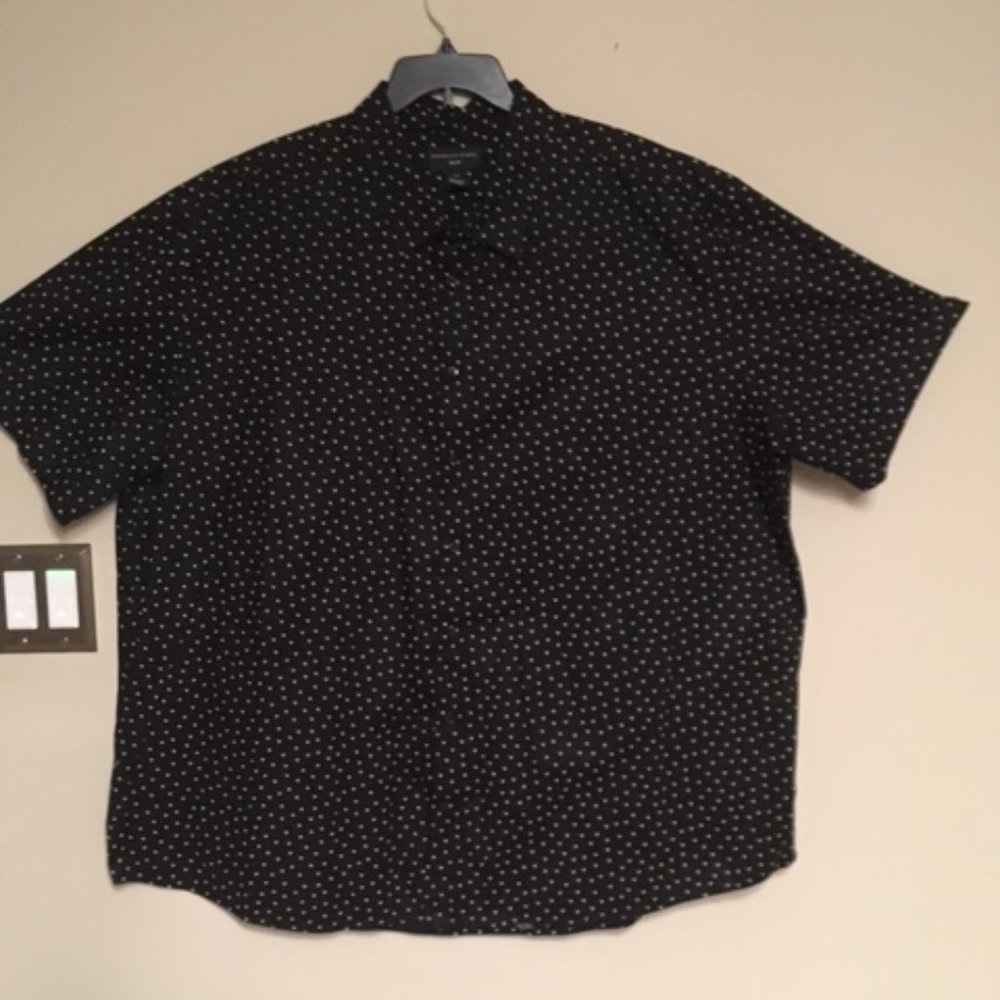 Shaquille O’Neal XLG Big and Tall Mens Big and Tall Short Sleeve Dots Button-Dow